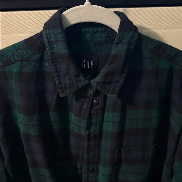 Gap green and blue flannel shirt - Picture 2 of 2